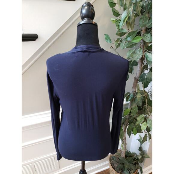 Women's Premise Studio Navy Long Sleeve Top with Cross Front Size S - Picture 7 of 11